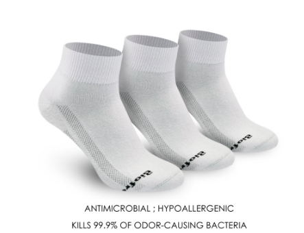 Biofresh Men’s Antimicrobial Cotton Ankle Lite Casual Socks