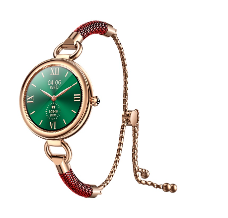 FILIEKEU Fashion Smart Watch Women Multifunction Goddess Exclusive Trendy Diamond Bracelet  RED ROSEGOLD