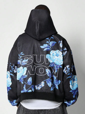 SUMWON Overhead Hoodie With Floral Print