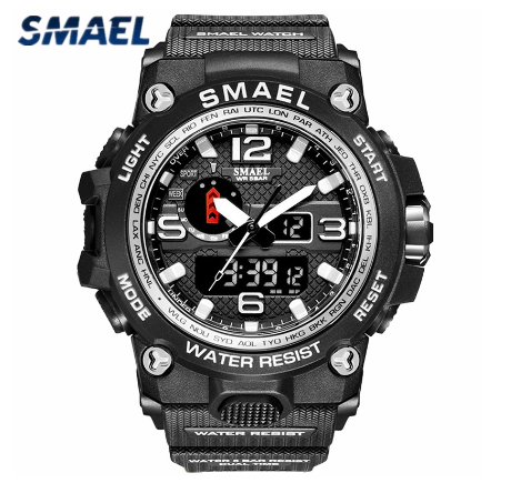Original Luxury Fashion Waterproof Luminous Men Fashion Casual Quartz Watch Men LED Digital Sports Wrist Watch BLACK