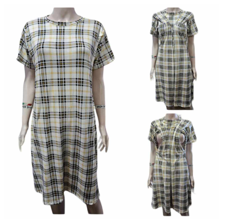 Nursing Breastfeeding and Maternity Dress Fits M-XL with Side Pockets & Discreet Side Opening MD4