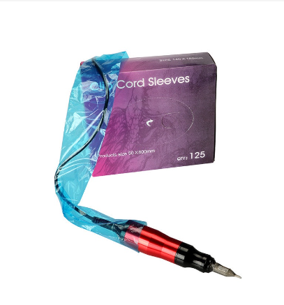 Tattoo Clip Cord Sleeves Bags Supply Disposable Covers Blue for Tattoo Machine Hook Line Professional Accessory 125Pcs