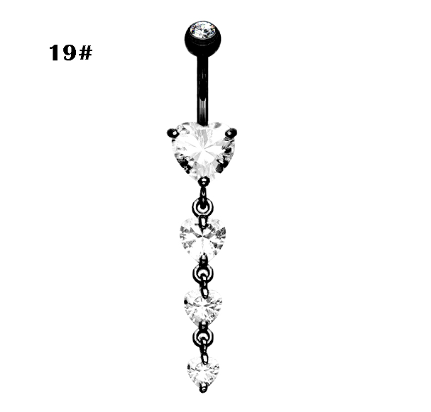 Moon Belly Button Ring Heart Shaped Black Belly Button Ring Button Nail b21