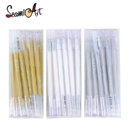 SeamiArt 12 Pcs. Gold Silver White Colors Highlight 0.6mm Needle Tip Pen For Hand Writing Drawing Stationery School