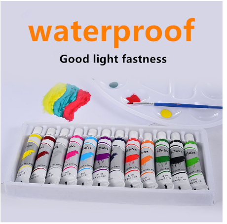 12 Colors Acrylic Paint Set Art Acrylic Painting Colour Watercolor High Quality 12ml Per Tube