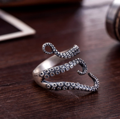 Retro Octopus Tentacles Sea Monster Wrap Ring Adjustable
