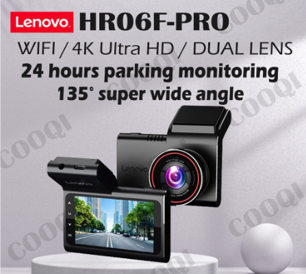 Lenovo HR06F PRO 3 Inch 4K Dual Lens Dash Cam Mini Night Vision Hidden Wireless WIFI 24H Loop Record