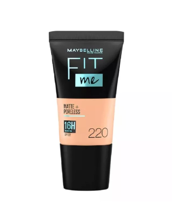 Maybelline Fit Me Matte+Poreless Liquid Foundation Tube 18ML - 220 Natural Beige