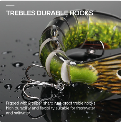 TREHOOK 10cm/12.5cm Pike Wobblers for Fishing Artificial Bait Hard Multi Jointed Swimbait Crankbait Lifelike Fishing Lure Tackle
