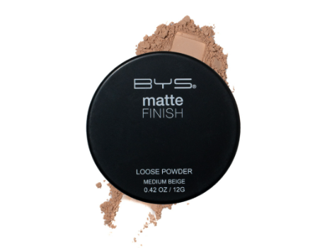 BYS Matte Loose Powder with Puff Medium Beige
