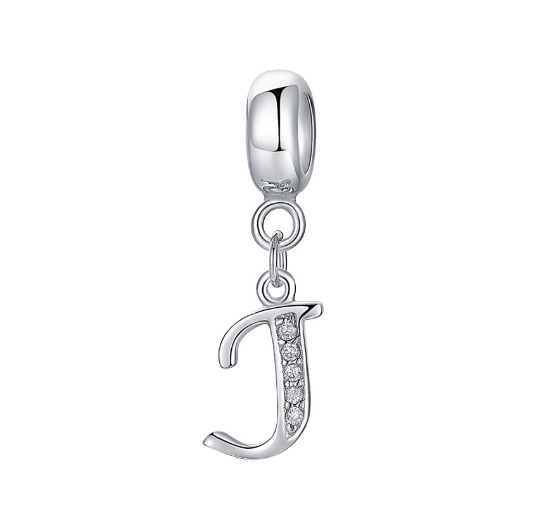 26 English Letter Pendants Suitable For Pandora Bracelet DIY Necklace 925 Silver-Plated Charm Simple Fashion Jewelry Pendant J