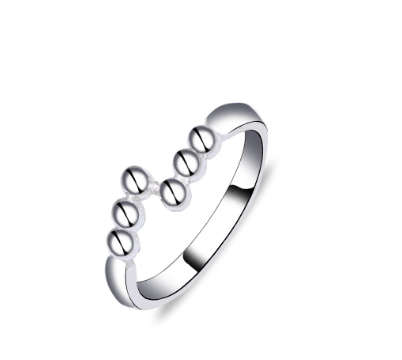 Italy Sterling Silver Six Ball Ladies Ring