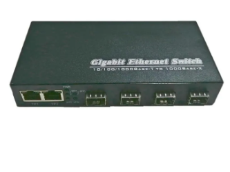 Gigabit SFP Fiber Switch 1000Mbps Optical Media Converter 4 * SFP Fiber Port and 2 RJ45
