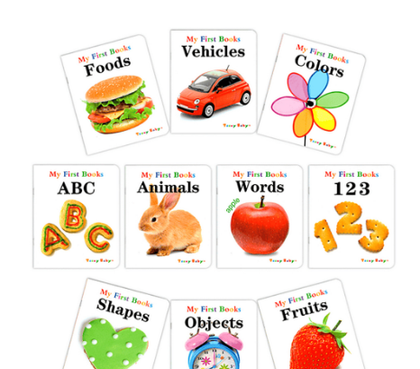 My First Book Baby Toddler Word Recognition Set Educational Books Learning (10 Books)