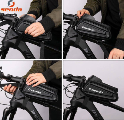 Senda 1.5L Bicycle Saddle Bag Hard Shell Rainproof Bike Front-Axle Beam Bag Reflective Bag