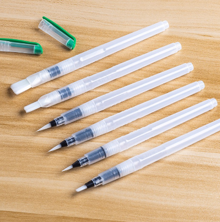 SeamiArt 1 Pc. Large Capacity Barrel Water Pen For Watercolor Painting Round Flat Brush Shape