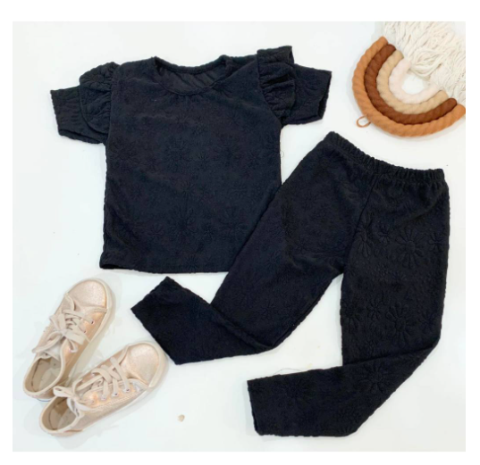 Gwen Kids Ruffle Sleeve Tee and Leggings Terno for Girls D17