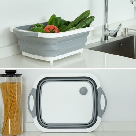 3 in 1 Folding Chopping Cutting Board Drain Basket