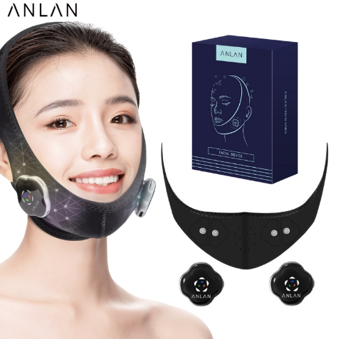ANLAN V Face Lifting Device EMS Face Slimming Shaper Belt Anti Wrinkle Fat Burning Skin Tightening Beauty Massager Remove Double Chin