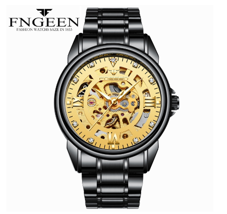 FNGEEN 0014 Men's Automatic Mechanical Watch BLACK GOLD