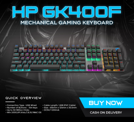 HP GK400F MECHANICAL GAMING KEYBOARD HP-GK400F RGB