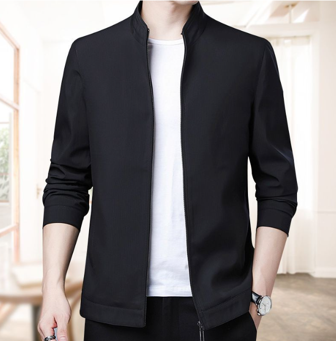Business Men's Jacket Male Slim Fit Outerwear Men Zip Up Jacket Men Spring Thin Jacket Men Clothing