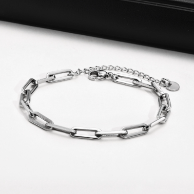 Paperclip Chain Bracelet for Men Adjustable Chain