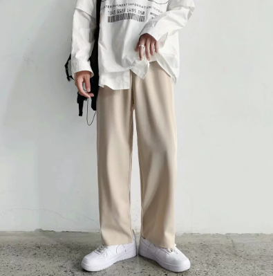 Men's high-end summer loose straight wide-leg casual pants
