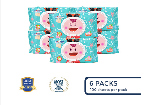 UniLove Baby Wipes Summer Edition (Boy) 100's Pack of 6