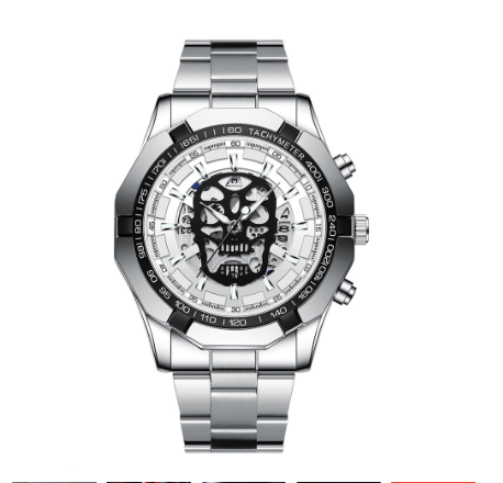 Original Luxury Fashion Casual Luxury Stainless Steel Luminous Calendar Waterproof Skull Hollow Watch Men's Watch M5