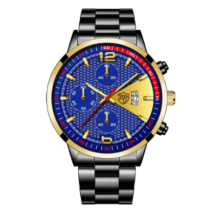 Original Luxury Fashion Waterproof Luxury Stainless Steel Men Quartz Calendar Luminous Watch 002