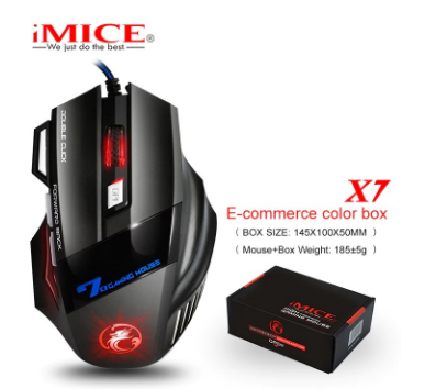 IMice Silent Wired Gaming Mouse Mute 2400DPI Mouse USB Cable Optical Mouse