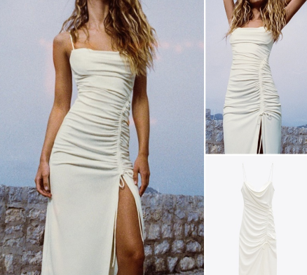 Pleated Embellished Midi Suspender Dress