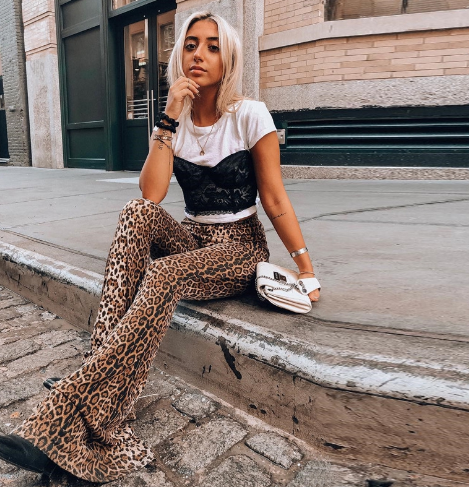 Sexy Leopard Print High Waist Flare Pants Women Big Size Casual Full Length Pants