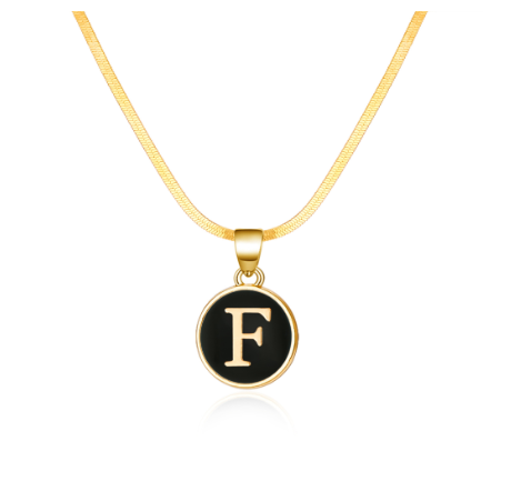 26 Letter Pendant 18K Gold Snake Chain Necklace Classic Fashion Suitable for Men and Women Letter Necklace Jewelry Wholesale F