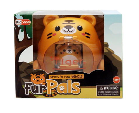 KidShop Fur Pals Tiger Press 'n Roll Vehicle