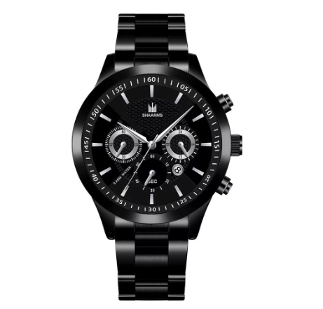 2021 new calendar steel band men's watch, atmospheric life waterproof quartz watch, male student watch M09