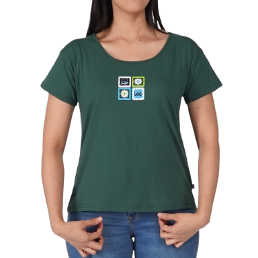 tylistic Mr. Lee Ladies Basic Tees Round Neck T shirt for Women Trendy Boxy Fit 144604-U (Green)