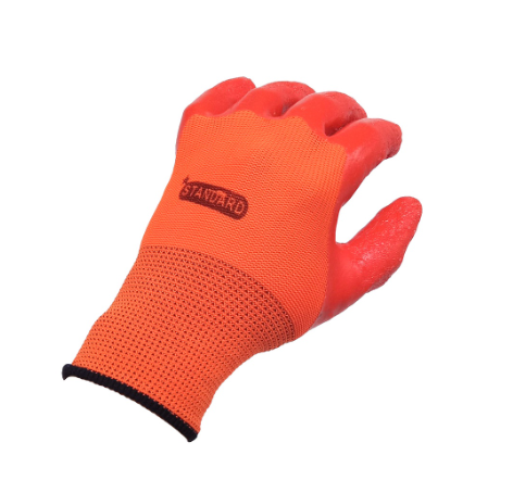 STANDARD Orange Rubber Safety Gloves 60-65g High Quality Hardware Tools (SD9014)