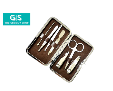 Groovy 7 Piece Stainless Manicure Pedicure Grooming Set