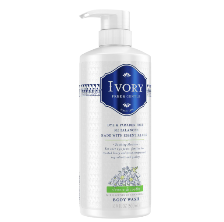 Ivory Body Wash Cleanse & Soothe W/ Scent of Chamomile