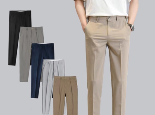 Classic Men S Casual Suit Pants 7 Colors Sizes 28 36 Must Have For Fashionable And Relaxed Style