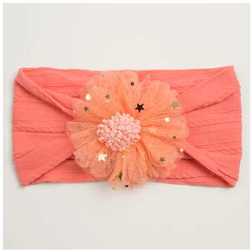 1Pcs Baby Candy Color Flower Seamless Wide Headscarf Baby Nylon Headband Cute Princess Accessories Soft Comfortable HS8