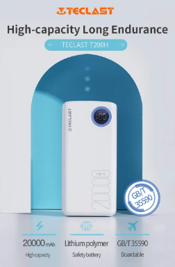 Teclast T200H 20000mAh Powerbank 2.1A Dual Output Digital Display Fast Charging Type-C Power Banks