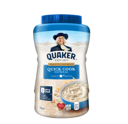 Quaker Quick Cooking Oatmeal  Jar 1kg