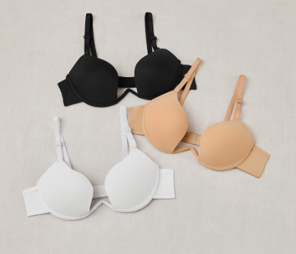 Sexy Plain Push Up Deep V Neck Bra For Women (Black/Pink/White)