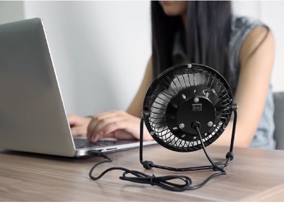 COD Mini USB Table Desk Personal Fan Metal Design, Quiet Operation 4" USB Cable Fan Electric Fan