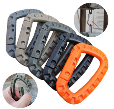 5 Pcs/pack Plastic Climbing Carabiner D-Ring Key Chain Clip Hook Camping Buckle