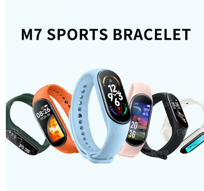 New M7 Smart Bracelet HD Large Screen Heart Rate Blood Pressure Blood Oxygen IP67 Waterproof Dynamic Dial