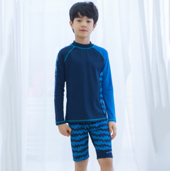 BBB Teen Boy Long Sleeve Split Swimwear Kids Quick Drying Swimsuit Beach Pants Surfing Diving Suit